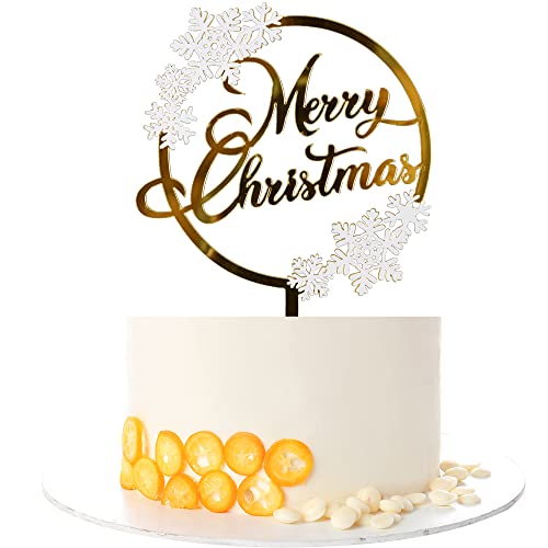 Acrylic Christmas Cake Topper - Merry Holiday Hat for Birthday, Baby Shower & Party