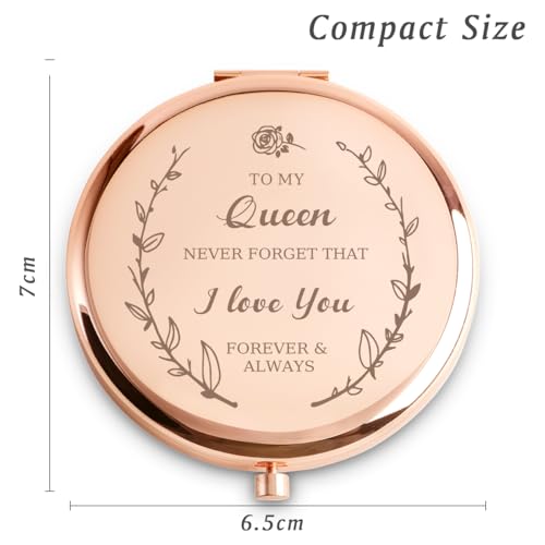 Personalized Compact Mirror with Custom Engraving - Holiday Stocking Stuffer for Women