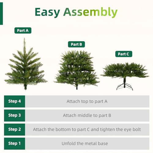 6.5ft Pre-Lit Artificial Douglas Fir Christmas Tree with 650 White Lights