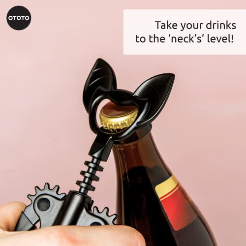 OTOTO Vino Spooky Bat 2-in-1 Wine & Beer Corkscrew Bottle Opener - Goth Gift
