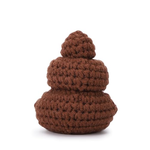 Emotional Support Knitted Poop Figurine with Positive Encouragement Card