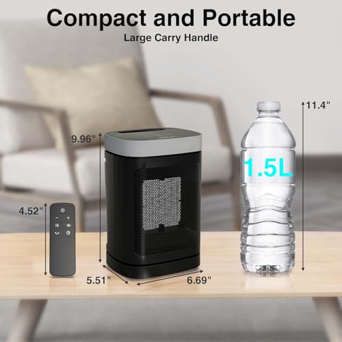 Portable Electric Space Heater 1500W with Remote and Thermostat