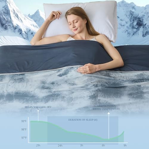 Cooling Blanket Queen Size - Ultra Lightweight & Breathable for Hot Sleepers