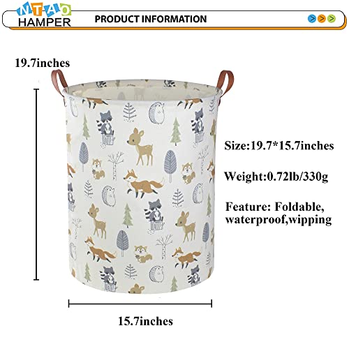 Waterproof Collapsible Laundry Hamper - Linen Storage Basket with Handles