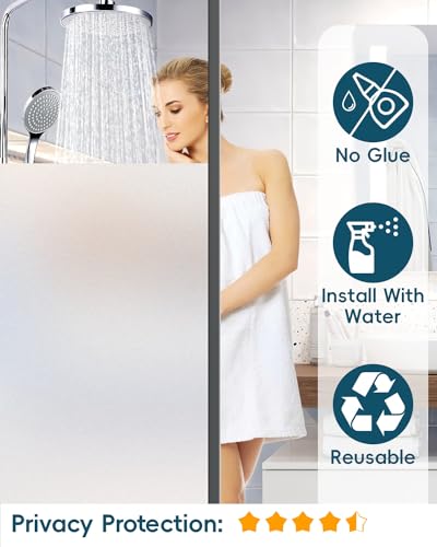 Frosted Glass Window Privacy Film - Static Cling Anti-UV Tint, 17.5" x 78.74"