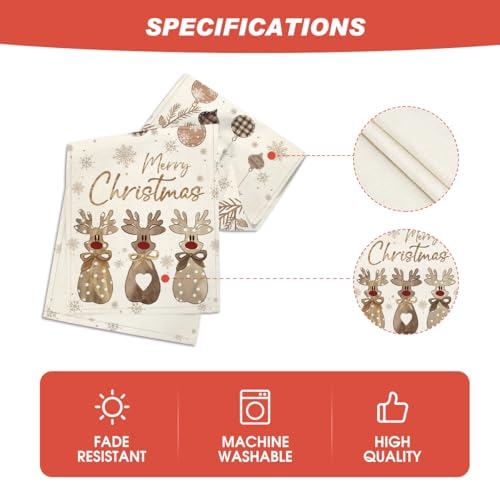 Artoid Mode Deer Merry Christmas Table Runner 13 x 108 Inch