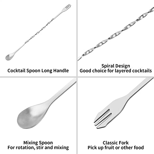 2-Piece Stainless Steel Cocktail Muddler and Mixing Spoon Set