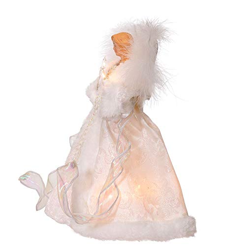 Kurt S. Adler 10-Inch White Angel Treetop with 10 UL Lights