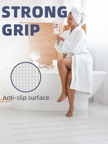 Secopad 24-Piece Clear Anti-Slip Shower Stickers with Scraper, PEVA