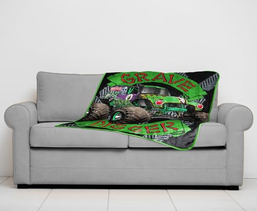 Monster Jam Grave Digger Travel Throw Blanket 40x50in Soft Microfiber Kids