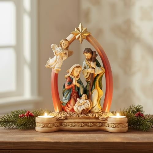 Panelee Multicolor Nativity Advent Candle Holder Christmas Decoration