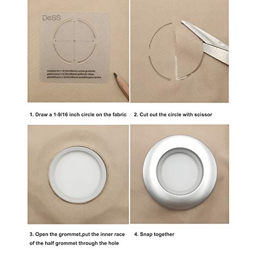 32-Pack Curtain Grommets 1.6-Inch Inner Diameter, Low-Noise Eyelet Rings