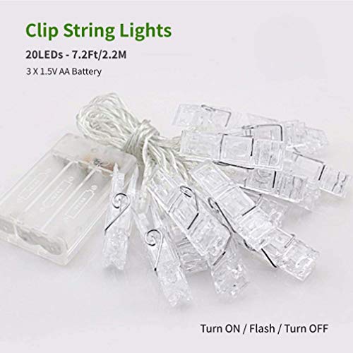 Dopheuor LED Photo Clip String Lights Battery Operated Fairy Lights