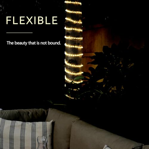 10ft LED Rope Lights, Connectable Waterproof Tube Lighting for Indoor & Outdoor