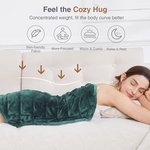 7lbs Weighted Lap Blanket for Adults - Cozy Flannel Travel Pad