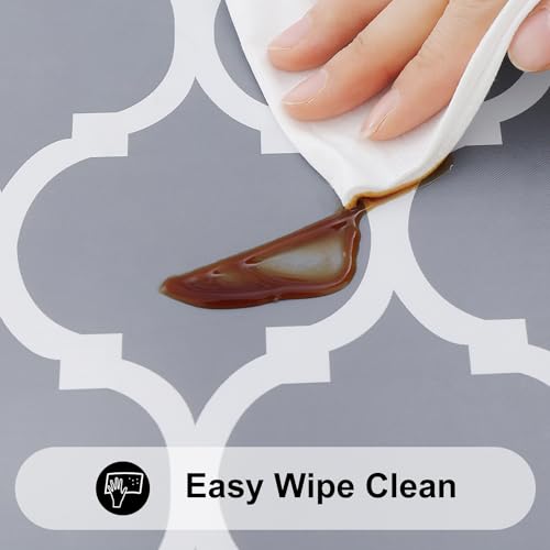 Round Elastic Fitted Tablecloth - Waterproof Vinyl Table Cover (45-56 Inch)