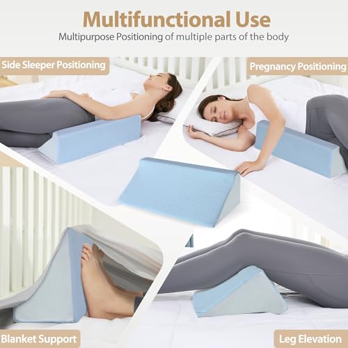 Memory Foam Wedge Pillow for Side Sleepers | Back & Leg Support
