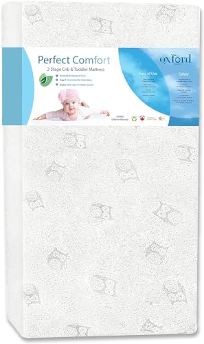 Oxford Baby 4-in-1 Full-Size Convertible Crib & Toddler Mattress Set, Gray