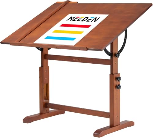 Extra-Large Wood Drafting Table, 42" x 30" Adjustable Art Drawing Desk