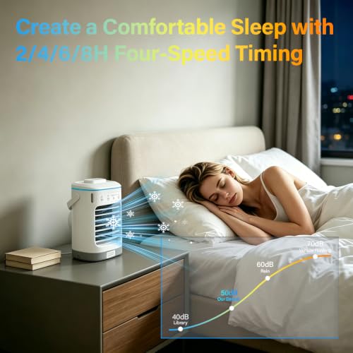 Portable Air Conditioner 900ml Mini Cooler Fan with 4 Speeds and Timer