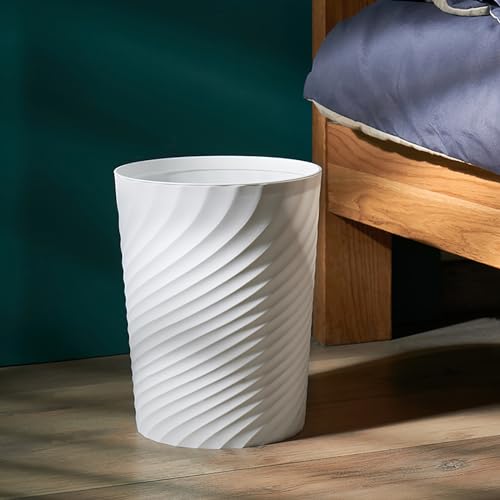 Small Bathroom Trash Can 1.8 Gallon Waste Basket 2 Pack White