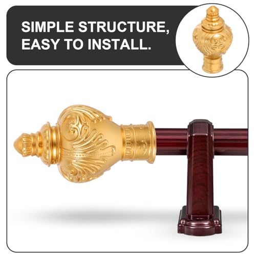 10pcs Decorative Gold Curtain Rod Finials for 28mm Drapery Poles