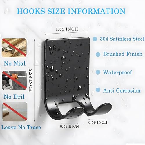 Heavy Duty Self-Adhesive Razor Holder Hooks - 2 Pack