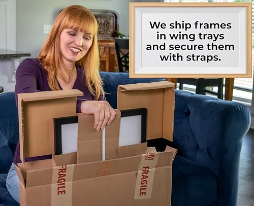 16x16 Shadow Box Frame, 1-Inch Deep Solid Wood Display Case - Black