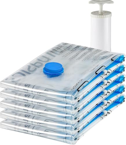 Amazon Basics Vacuum Storage Bags Large 5-Pack with Hand Pump