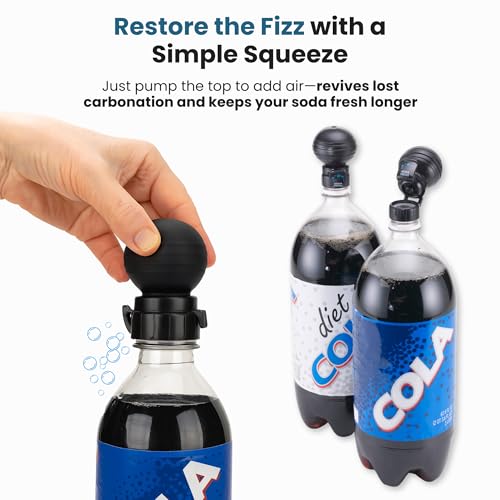 Soda Bottle Pump and Pour Cap - Reusable Carbonation Preserver for 2L Bottles