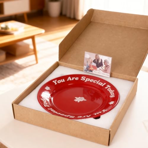 You Are Special Today 10.6-inch Ceramic Celebration Plate, Red