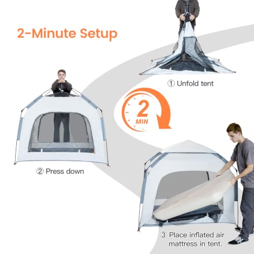 Portable Inflatable Kids Travel Bed with Pop-up Tent & Air Mattress