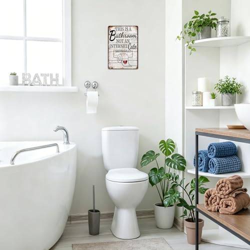 Vintage This Is A Bathroom Not An Internet Cafe 3D Metal Sign Wall