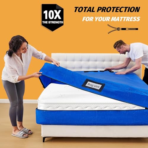 BETU Queen Mattress Bag for Moving & Storage - Heavy Duty Cover with 8 Handles