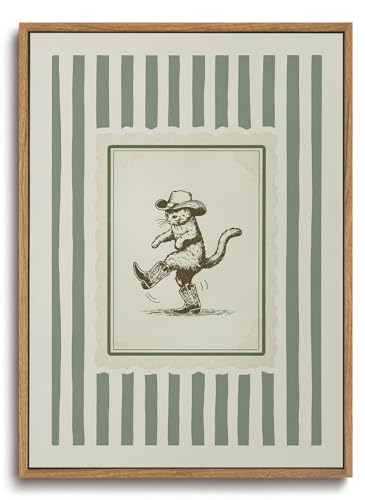 Cowboy Cat Canvas Wall Art Vintage Western Funny Animal Print 8x10
