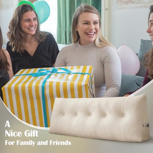 Twin XL Headboard Wedge Pillow - Dark Grey Backrest Cushion 39x4.7x15.7in