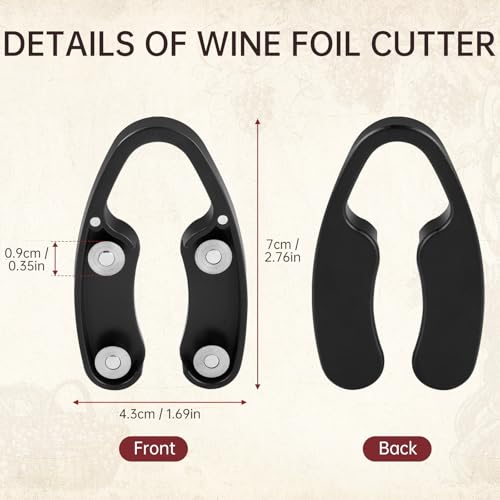 3-Pack Magnetic Wine Foil Cutter - Easy Squeeze & Twist Stainless Steel Blade Remover