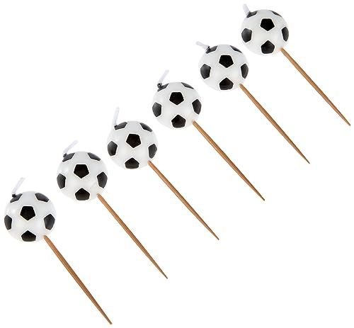 Soccer Ball Birthday Candles - Pack of 6 Sports-Themed Cake Toppers