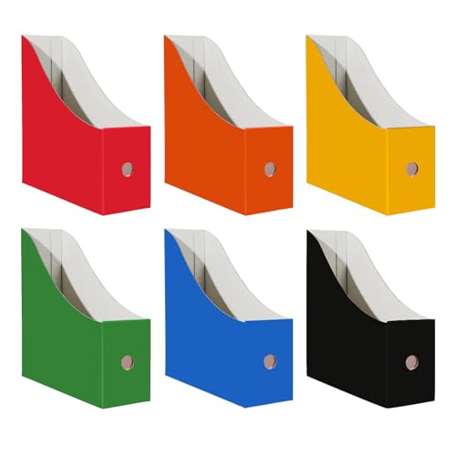 6-Pack Magazine File Folder Holder - Cardboard Desktop Desk Organizer