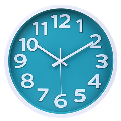 12-Inch Silent Wall Clock, Non-Ticking Analog Clock for Indoor and Outdoor