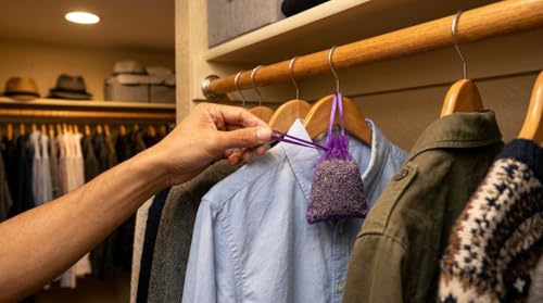 Natural Dried Lavender Sachets for Drawers and Closets - 24 Pack