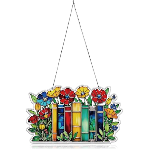 Book Lovers Gifts for Women Men Library Window Hanging Acrylic
