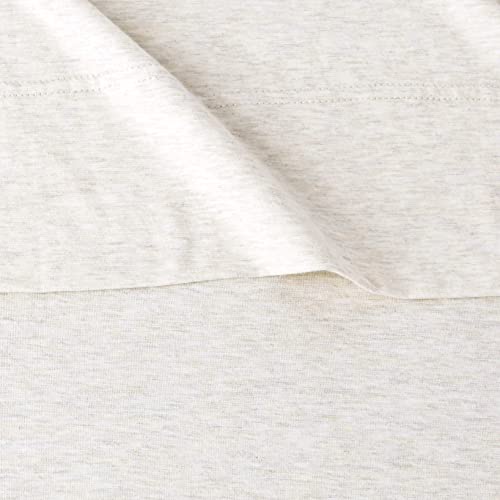 100% Cotton Jersey Knit Queen Bed Sheet Set - Deep Pocket 4-Piece