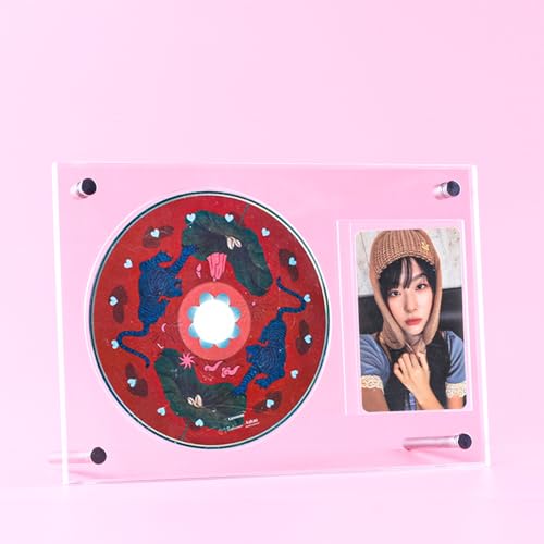 Acrylic Photocard and CD Display Stand, Clear Desktop Holder Case