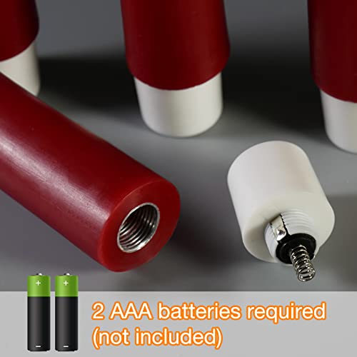 Eywamage Red Christmas LED Taper Candles with Remote Control - Set of 6