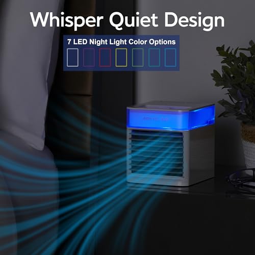 Portable Evaporative Air Cooler with Hydro-Chill Technology & LED Light