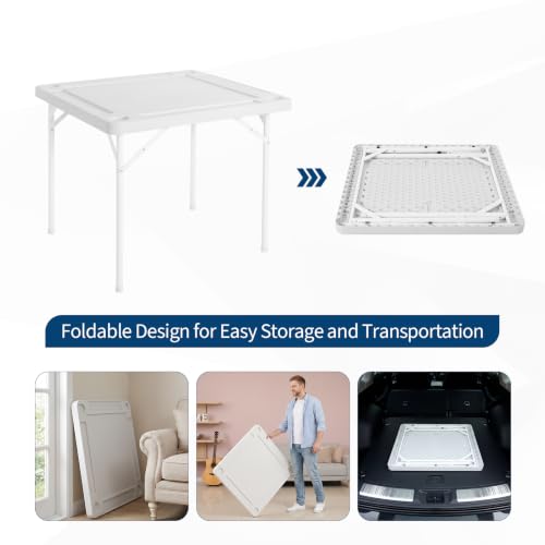 Garvee 35-Inch Folding Mahjong Table with Cup Holders & Trays for 4 Players