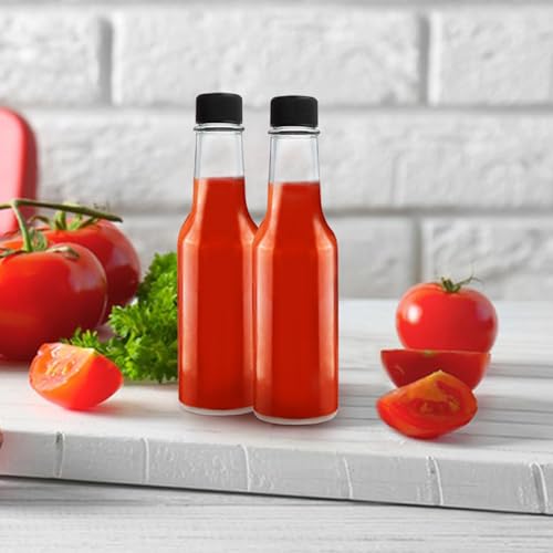 35 Pack 5oz Glass Hot Sauce Bottles with Screw Caps and Funnel