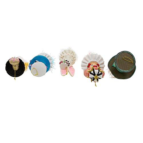 Kurt S. Adler 6.25-Inch Resin Hollywood Hats Ornament Set - Alice in Wonderland