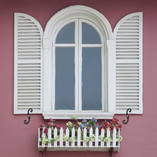 8-Pack S-Style Shutter Dogs, 6.3-Inch Decorative Iron Tiebacks, Black